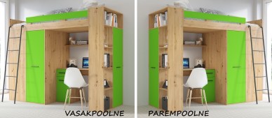 Narivoodi komplekt Verana (tamm artisan/roheline)